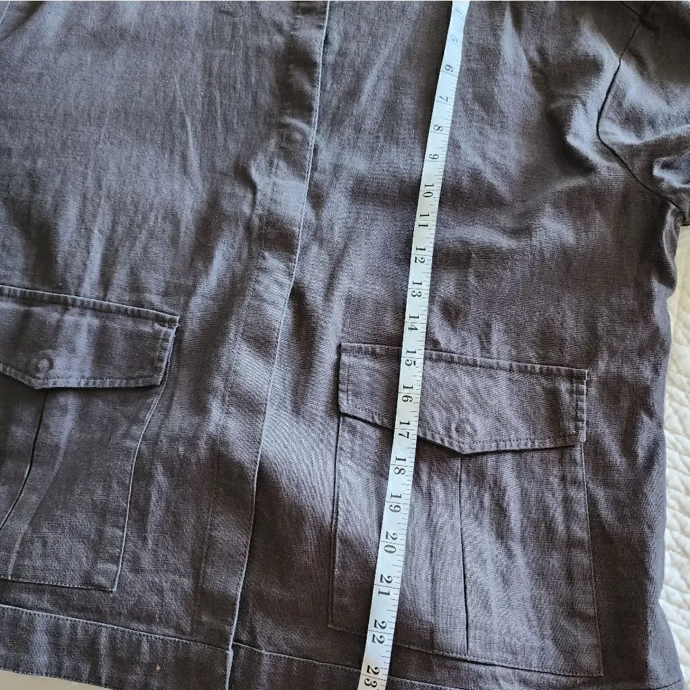 Caslon linen cotton blend snap button paper bag cuffs light jacket